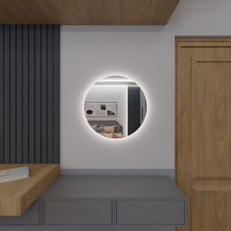 Espelho Orgânico Decorativo Lapidado com Led 80x80 Cm E08 para Sala, Quarto, Banheiro, 6000k 110v - 6