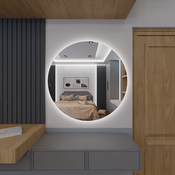 Espelho Orgânico Decorativo Lapidado com Led 80x80 Cm E08 para Sala, Quarto, Banheiro, 6000k 110v - 4