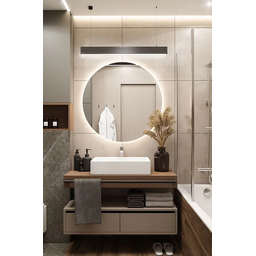 Espelho Orgânico Decorativo Lapidado com Led 80x80 Cm E08 para Sala, Quarto, Banheiro, 6000k 110v - 3