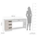 Ver imagem 3 de Mesa Escrivaninha Valência Home Office 3 Gavetas 163x77cm Creme/Branco 250693