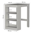 Ver imagem 2 de Mesa Bancada para Cozinha B15 MDP 90cm Branco 2 Lugares Nova Mobile