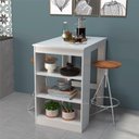Ver imagem 5 de Mesa Bancada para Cozinha B15 MDP 90cm Branco 2 Lugares Nova Mobile