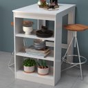Ver imagem 6 de Mesa Bancada para Cozinha B15 MDP 90cm Branco 2 Lugares Nova Mobile