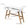Mesa para Estudos Home Office Com Gavetas Branca - 7
