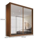 Ver imagem 4 de Guarda-roupa Casal Mali 2 Portas 3 Gavetas 100% Mdf com Espelho 19200 Castanho/off White - Europa Mó
