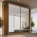Ver imagem 2 de Guarda-roupa Casal Mali 2 Portas 3 Gavetas 100% Mdf com Espelho 19200 Castanho/off White - Europa Mó