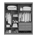 Ver imagem 3 de Guarda-roupa Casal Mali 2 Portas 3 Gavetas 100% Mdf com Espelho 19200 Castanho/off White - Europa Mó