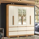 Ver imagem 1 de Guarda Roupa Casal com Espelho 6 Portas 6 Gavetas Milano Albatroz Móveis