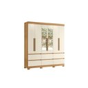 Ver imagem 2 de Guarda Roupa Casal com Espelho 6 Portas 6 Gavetas Milano Albatroz Móveis