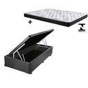 Ver imagem 1 de Cama Box Baú Green Solteiro Cinza + Colchão Espuma D33 88x188x8