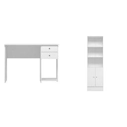 Kit 2 Peças 1 Escrivaninha 2 Gavetas e 1 Armário Gamer 2 Portas Espresso Móveis - 2