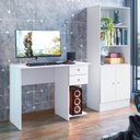 Ver imagem 3 de Kit 2 Peças 1 Escrivaninha 2 Gavetas e 1 Armário Gamer 2 Portas Espresso Móveis