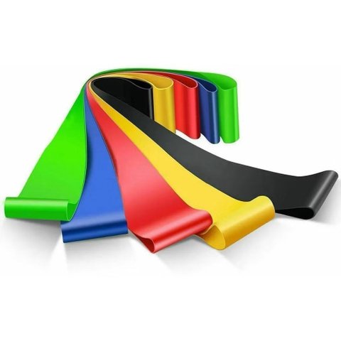 Kit Faixas Elásticas Multiuso Pilates, Yoga, Musculação