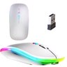 Mouse sem Fio Recarregável Led Carregador Usb Bugshop Branco - 1