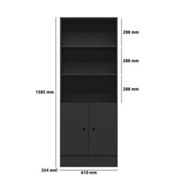 Kit 2 Peças 1 Escrivaninha 2 Gavetas e 1 Armário Gamer 2 Portas Espresso Móveis - 7