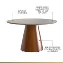 Ver imagem 2 de Mesa de Jantar Redonda 140cm Liz com Tampo Vidro Off White Base Cone Amadeirado CCS