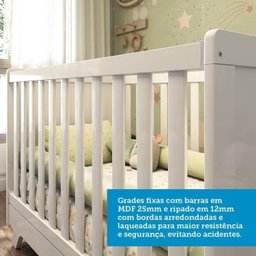 Quarto de Bebê com Berço Mini Cama Estante 4 Prateleiras e Trocador Kakau Retrô Espresso Móveis - 7