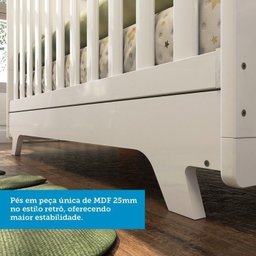 Quarto de Bebê com Berço Mini Cama Estante 4 Prateleiras e Trocador Kakau Retrô Espresso Móveis - 10