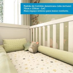 Quarto de Bebê com Berço Mini Cama Estante 4 Prateleiras e Trocador Kakau Retrô Espresso Móveis - 9