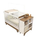 Ver imagem 2 de Quarto de Bebê com Berço Mini Cama Estante 4 Prateleiras e Trocador Kakau Retrô Espresso Móveis