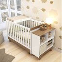 Ver imagem 1 de Quarto de Bebê com Berço Mini Cama Estante 4 Prateleiras e Trocador Kakau Retrô Espresso Móveis