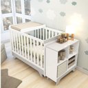 Ver imagem 1 de Quarto de Bebê com Berço Mini Cama Estante 4 Prateleiras e Trocador Kakau Retrô Espresso Móveis