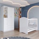 Ver imagem 1 de Quarto de Bebê Completo Bala de Menta 3 Portas 2 Gavetas Branco - Henn
