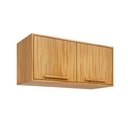 Ver imagem 2 de Armário Aéreo Cozinha 80 cm Trebbiano 2 Portas 100% MDF Amêndoa - Rio Doce