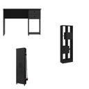 Ver imagem 2 de Conjunto Home Office 3 Peças 1 Escrivaninha 1 Armário Multiuso e 1 Estante Livreiro Espresso Móveis Preto