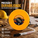 Ver imagem 7 de Fita Metrica 30 Metros Retratil Manivela Fibra Vidro Trava Uso Profissional
