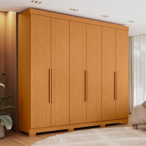 Guarda-Roupa de Casal 6 Portas Vinci Marrom/Cinamomo