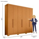Ver imagem 3 de Guarda-Roupa de Casal 6 Portas Vinci Marrom/Cinamomo