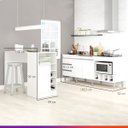 Ver imagem 2 de Conjunto Cozinha Branco Bancada Ilha Balcão Para Cooktop e Pia Adega Nicho Ilha Gourmet MDP - PRIME