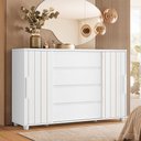 Ver imagem 2 de Cômoda Sapateira para Quarto 2 Portas 4 Gavetas Parma A04 Flex Branco Freijó - Lyam Decor