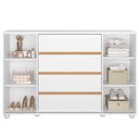 Ver imagem 5 de Cômoda Sapateira para Quarto 2 Portas 4 Gavetas Parma A04 Flex Branco Freijó - Lyam Decor