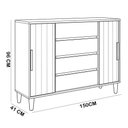 Ver imagem 4 de Cômoda Sapateira para Quarto 2 Portas 4 Gavetas Parma A04 Flex Branco Freijó - Lyam Decor