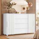 Ver imagem 1 de Cômoda Sapateira para Quarto 2 Portas 4 Gavetas Parma A04 Flex Branco Freijó - Lyam Decor