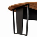 Ver imagem 6 de Mesa de Reunião para Escritório 1,80MX1,10m Orgânica com Pés em Metal Corporate F5 Marrom/Nogal/Preto