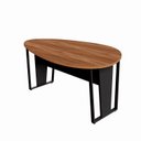 Ver imagem 4 de Mesa de Reunião para Escritório 1,80MX1,10m Orgânica com Pés em Metal Corporate F5 Marrom/Nogal/Preto