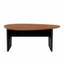 Ver imagem 2 de Mesa de Reunião para Escritório 1,80MX1,10m Orgânica com Pés em Metal Corporate F5 Marrom/Nogal/Preto