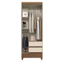 Ver imagem 2 de Guarda Roupa Solteiro 3 Portas com Pés Fit Jequitibá Off White Acetinado - Santos Andirá