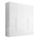 Ver imagem 3 de Guarda Roupa Casal 4 Portas 3 Gavetas Roma 100% MDF Branco