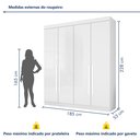 Ver imagem 4 de Guarda Roupa Casal 4 Portas 3 Gavetas Roma 