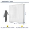 Guarda Roupa Casal 4 Portas 3 Gavetas Roma  - 4
