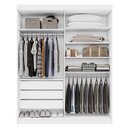 Ver imagem 5 de Guarda Roupa Casal 4 Portas 3 Gavetas Roma 100% MDF Branco