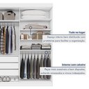 Ver mais imagens de Guarda Roupa Casal 4 Portas 3 Gavetas Roma 100% MDF Branco