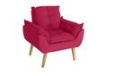 Ver imagem 2 de Kit 2 Poltronas Decorativas Opala e Puff Opala Suede Vermelha Su Decor