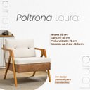 Ver imagem 7 de Kit 2 Poltronas Decorativas para Sala Recepção Laura Linho Braço Madeira Corino Peroba Exclusiva