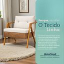 Ver imagem 6 de Kit 2 Poltronas Decorativas para Sala Recepção Laura Linho Braço Madeira Corino Peroba Exclusiva