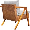 Ver imagem 5 de Kit 2 Poltronas Laura Moderna Corino e Linho Cores Pé Castanho